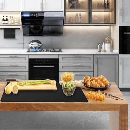 35.6x23.5 Inch Extra Large Silicone Mats for Kitchen Counter, 2MM Thick Heat Resistant Coffee Mat Bar Mat, Glass Top Stove Cover Countertop Protector for Air Fryer, Baking, Crafts, Black