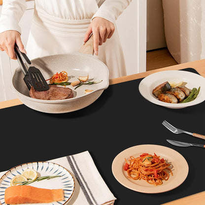 35.6x23.5 Inch Extra Large Silicone Mats for Kitchen Counter, 2MM Thick Heat Resistant Coffee Mat Bar Mat, Glass Top Stove Cover Countertop Protector for Air Fryer, Baking, Crafts, Black
