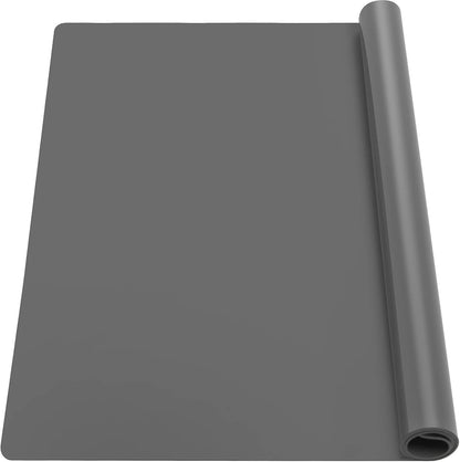 35.6x23.5 Inch Extra Large Silicone Mats for Kitchen Counter, 2MM Thick Heat Resistant Coffee Mat Bar Mat, Glass Top Stove Cover Countertop Protector for Air Fryer, Baking, Crafts, Black