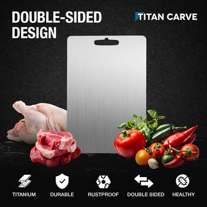 Titan Carve Titanium Cutting Board Double-Sided Metal Chopping Board