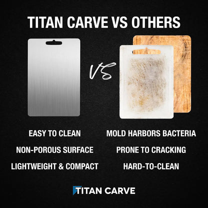 Titan Carve Titanium Cutting Board Double-Sided Metal Chopping Board