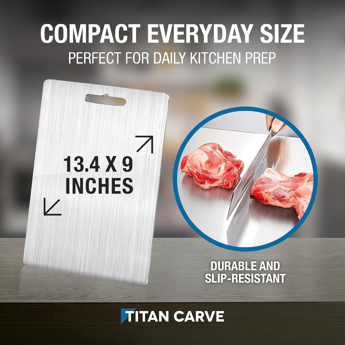 Titan Carve Titanium Cutting Board Double-Sided Metal Chopping Board