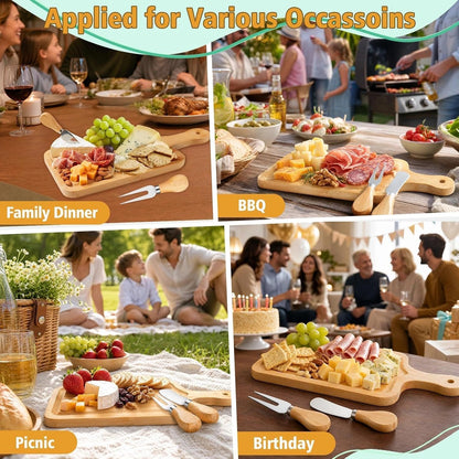 1 Set Baby Shower Prizes for Game Winners Mini Charcuterie Boards Set | Bamboo Bridal Shower Gifts for Guests, Wedding Favor Small Cheese Board Gift Set with Knives, Forks, Thank You Card &Gift Box