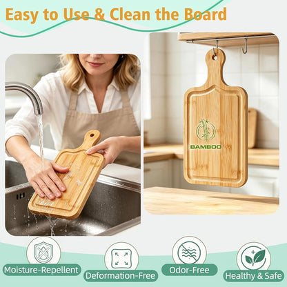 1 Set Baby Shower Prizes for Game Winners Mini Charcuterie Boards Set | Bamboo Bridal Shower Gifts for Guests, Wedding Favor Small Cheese Board Gift Set with Knives, Forks, Thank You Card &Gift Box