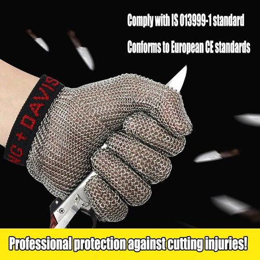 Steel Ring Cut Resistant Gloves, Metal Chainmail Gloves for Chef Butcher Porter Woodworking Cutting Jobs (Size : L/A Pack of one)