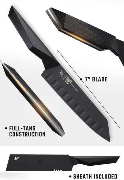 7" Santoku Knife - Titanium Nitride Coated