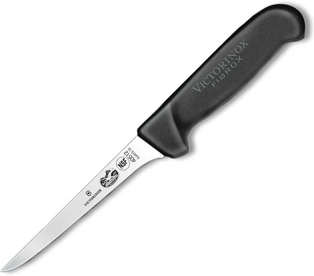 Fibrox 5 Inch Boning Knife - Dishwasher Safe and Ergonomic Handle, Black