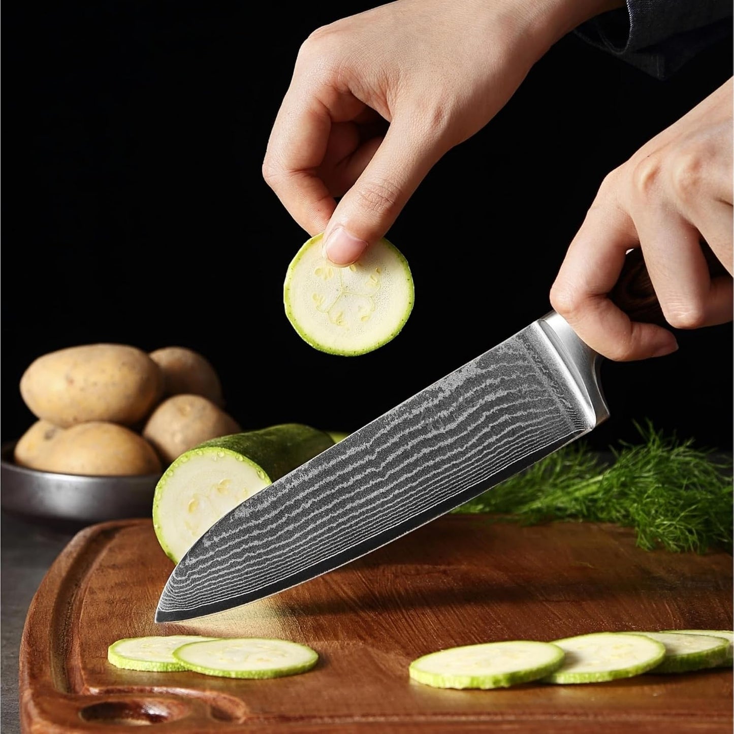 EDIB 4-Piece Damascus Knife Set – Professional Kitchen Knife Set, 67-Layer Genuine Damascus Steel, High Carbon Stainless Steel Core (VG10), Ergonomic Pakkawood Handles, In Elegant Gift Box