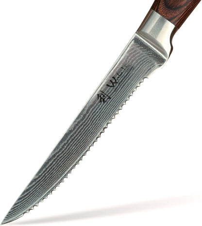 EDIB 4-Piece Damascus Knife Set – Professional Kitchen Knife Set, 67-Layer Genuine Damascus Steel, High Carbon Stainless Steel Core (VG10), Ergonomic Pakkawood Handles, In Elegant Gift Box