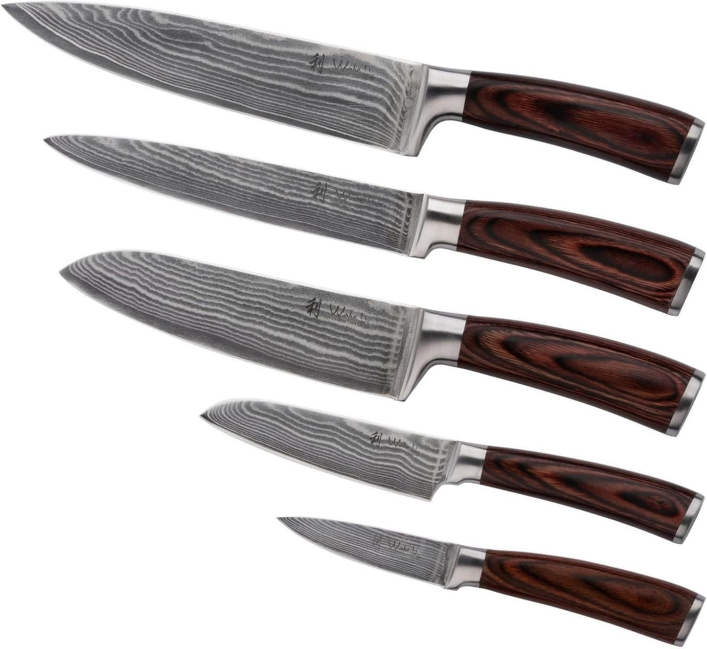 EDIB 4-Piece Damascus Knife Set – Professional Kitchen Knife Set, 67-Layer Genuine Damascus Steel, High Carbon Stainless Steel Core (VG10), Ergonomic Pakkawood Handles, In Elegant Gift Box