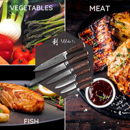 EDIB 4-Piece Damascus Knife Set – Professional Kitchen Knife Set, 67-Layer Genuine Damascus Steel, High Carbon Stainless Steel Core (VG10), Ergonomic Pakkawood Handles, In Elegant Gift Box