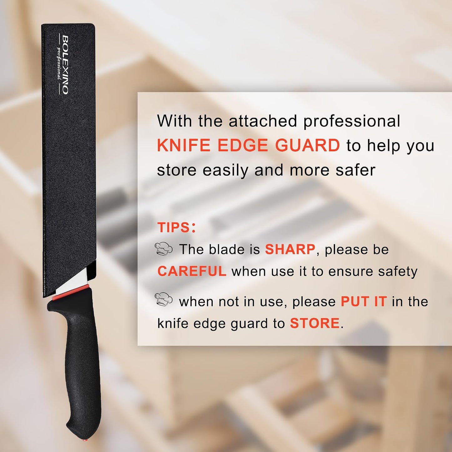 10-inch Curved Breaking Knife, Butcher Knife for Meat Cutting | High Carbon Stainless Steel,Ergonomic Soft-Grip Handle,Curved Blade for Butchering,Sheath & Safe Storage,Sharp Durable Blade.