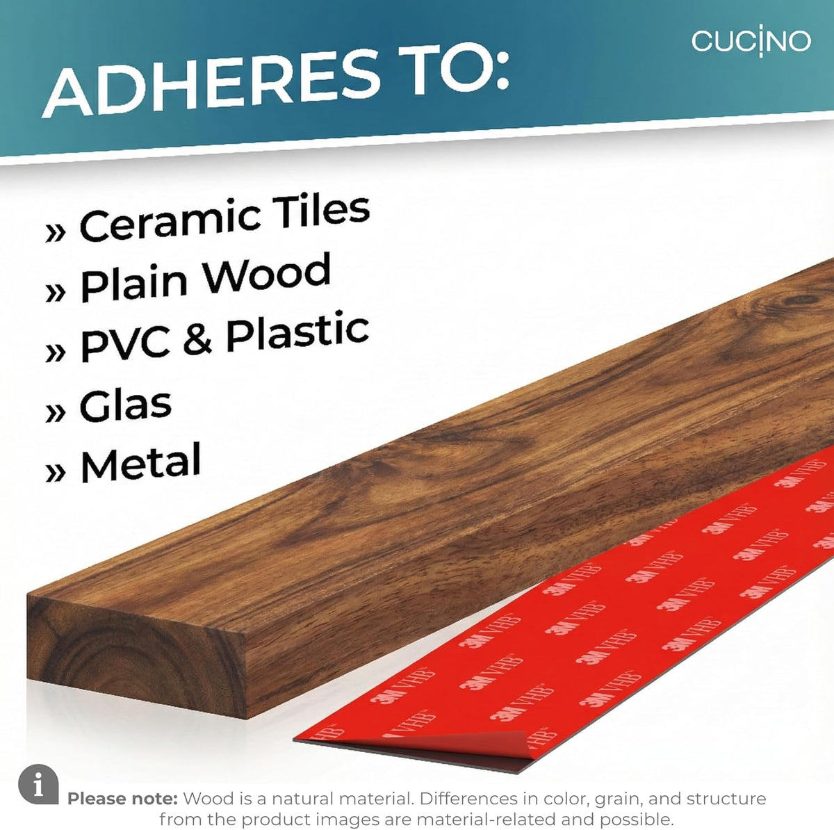 for wall, 16" no drilling required, includes self-adhesive tape, extra strong for holding knives – Awarded magnet strip – Acacia