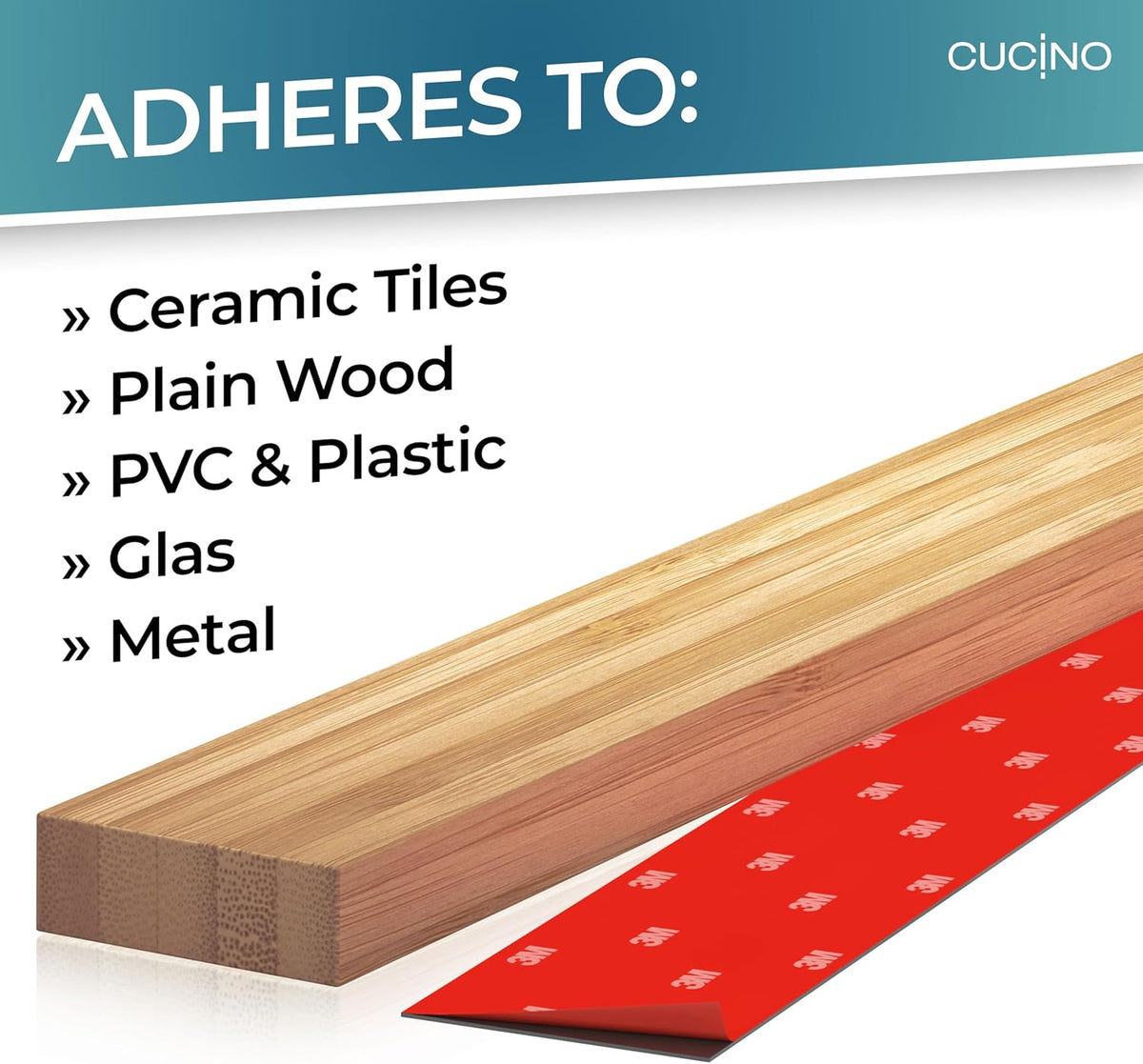 for wall, 16" no drilling required, includes self-adhesive tape, extra strong for holding knives – Awarded magnet strip – Acacia