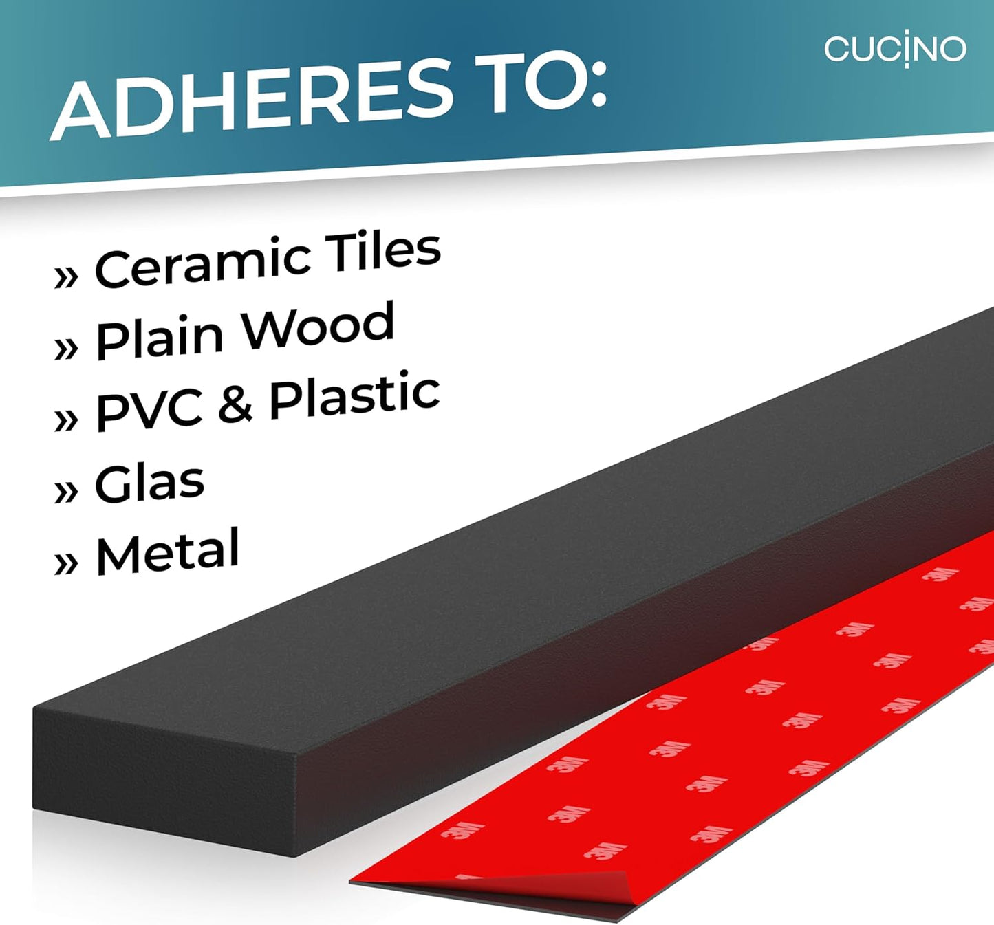 for wall, 16" no drilling required, includes self-adhesive tape, extra strong for holding knives – Awarded magnet strip – Acacia