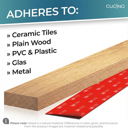 for wall, 16" no drilling required, includes self-adhesive tape, extra strong for holding knives – Awarded magnet strip – Acacia