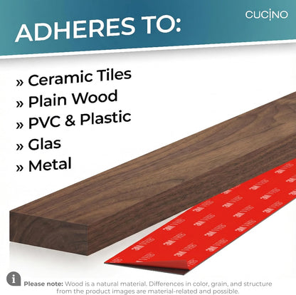 for wall, 16" no drilling required, includes self-adhesive tape, extra strong for holding knives – Awarded magnet strip – Acacia