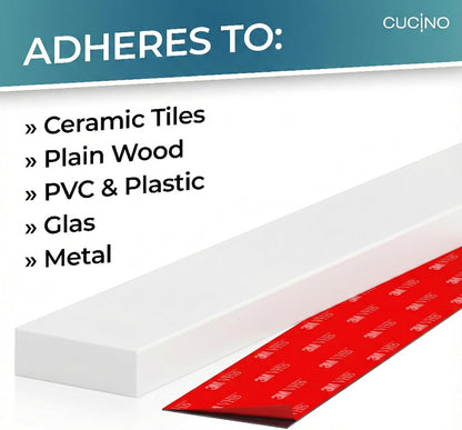 for wall, 16" no drilling required, includes self-adhesive tape, extra strong for holding knives – Awarded magnet strip – Acacia