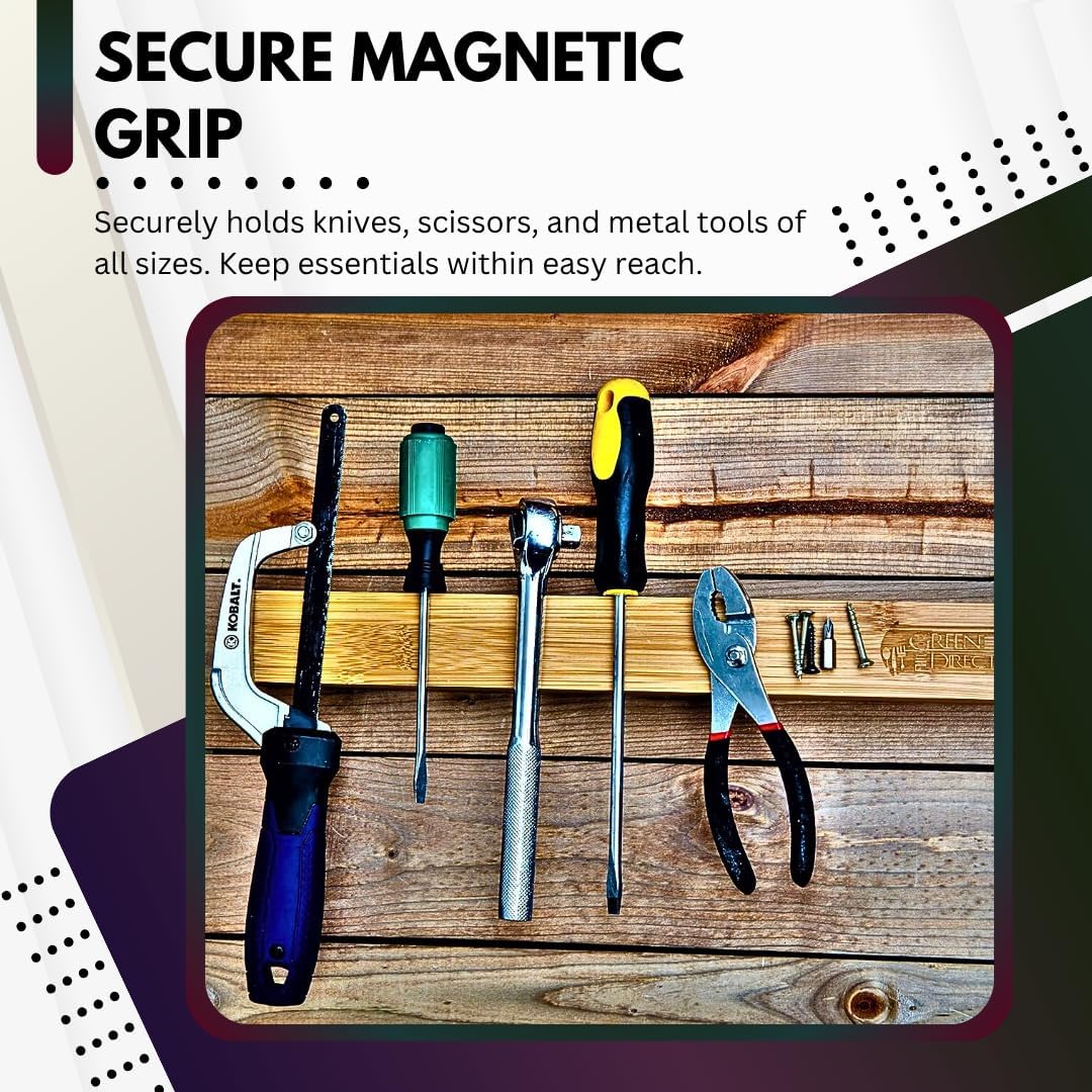 Magnetic Knife Holder For Wall, 16 Inch Wood Knife Strip, Storage Organizer Bar To Keep Kitchen Utensils, Tools, Art Supply