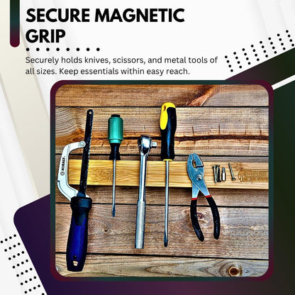 Magnetic Knife Holder For Wall, 16 Inch Wood Knife Strip, Storage Organizer Bar To Keep Kitchen Utensils, Tools, Art Supply