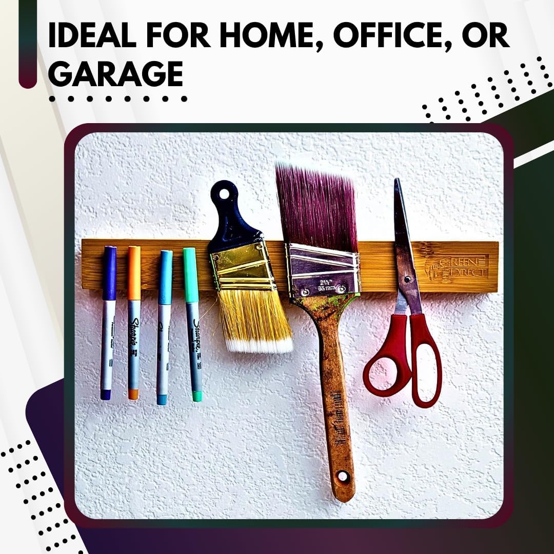 Magnetic Knife Holder For Wall, 16 Inch Wood Knife Strip, Storage Organizer Bar To Keep Kitchen Utensils, Tools, Art Supply