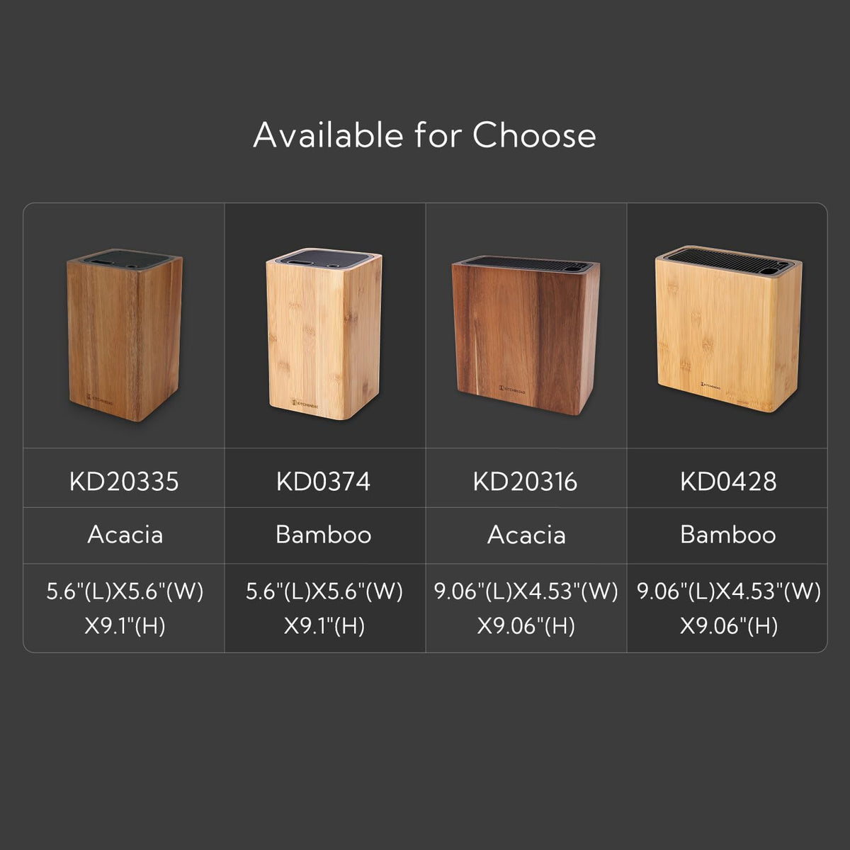 XL Acacia Wood Universal Knife Block with Slots for Scissors and Sharpening Rod, Safe, Space Saver Knives Storage Stand Display without Knives, Unique Slot Design to Protect Blade