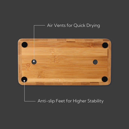 XL Acacia Wood Universal Knife Block with Slots for Scissors and Sharpening Rod, Safe, Space Saver Knives Storage Stand Display without Knives, Unique Slot Design to Protect Blade