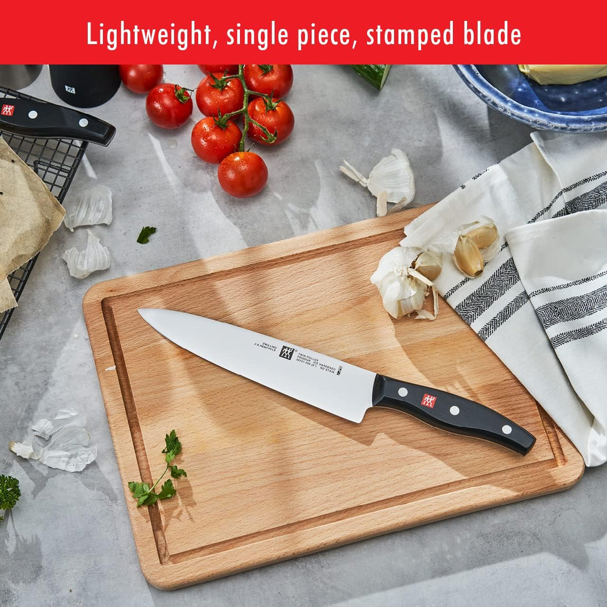 ZWILLING Twin Signature 8-Inch German Chef Knife, Kitchen Chef Knife, Stainless Steel Knife, Black