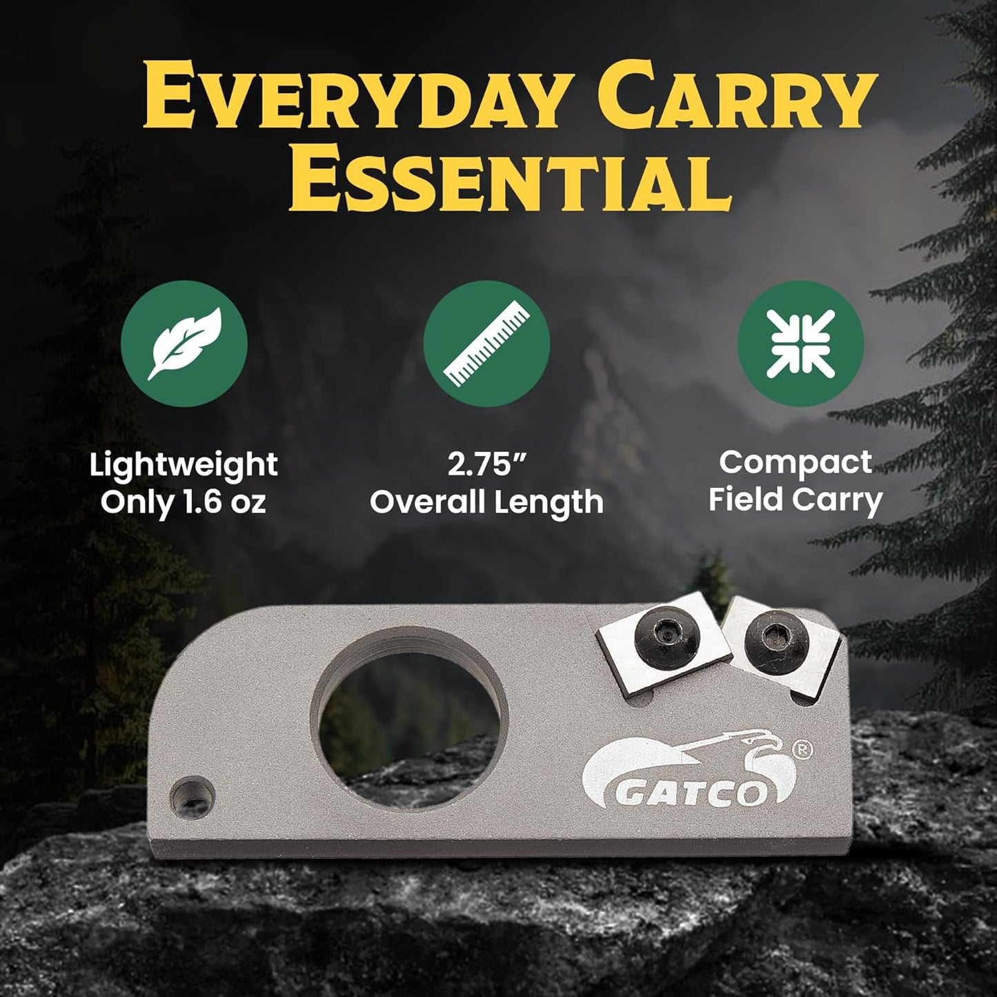 GATCO MCS Military Carbide Sharpener – Manual Pocket Knife Sharpener with 40° Carbide Blades – Compact Handheld Sharpening Tool for Field, Hunting & Outdoor Use – Durable, Lightweight, Portable Design