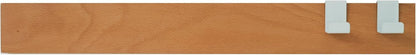 Magnetic Knife Strips for Wall, Solid Wood Knife Magnetic Holder with 2 Hooks, No-Drill 3-Way Mount & 3M Adhesive Strips, Beech Wood, 16 Inches