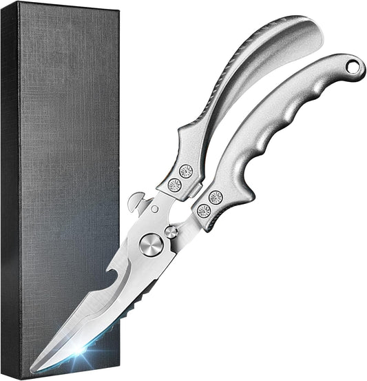 Kitchen Pro Shears-Heavy-Duty Stainless Steel Kitchen Scissors For Poultry, Meat, Herbs. Dishwasher Safe, Rust-Proof With Comfortable Grip. Ideal For Chefs And Home Cooking.