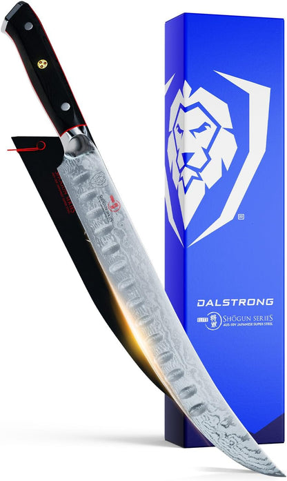 10" Cimitar Breaking Knife — AUS-10V Japanese Steel, 62+ HRC — For Primal Breaking, Large Meat Portioning & Butcher Work — Full-Tang G10, Sheath, Shogun ELITE, customer support