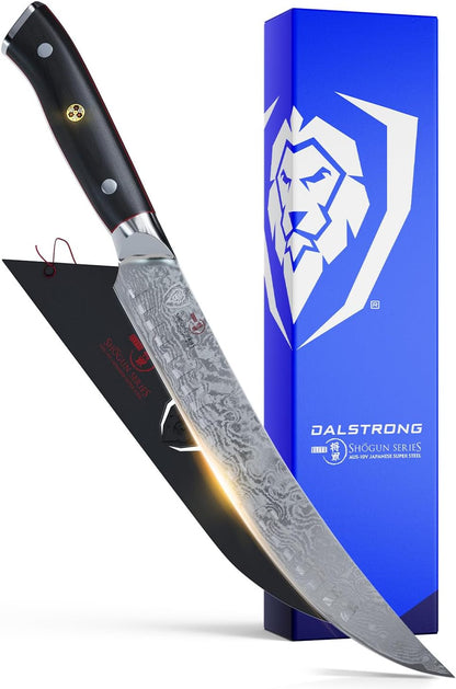 10" Cimitar Breaking Knife — AUS-10V Japanese Steel, 62+ HRC — For Primal Breaking, Large Meat Portioning & Butcher Work — Full-Tang G10, Sheath, Shogun ELITE, customer support