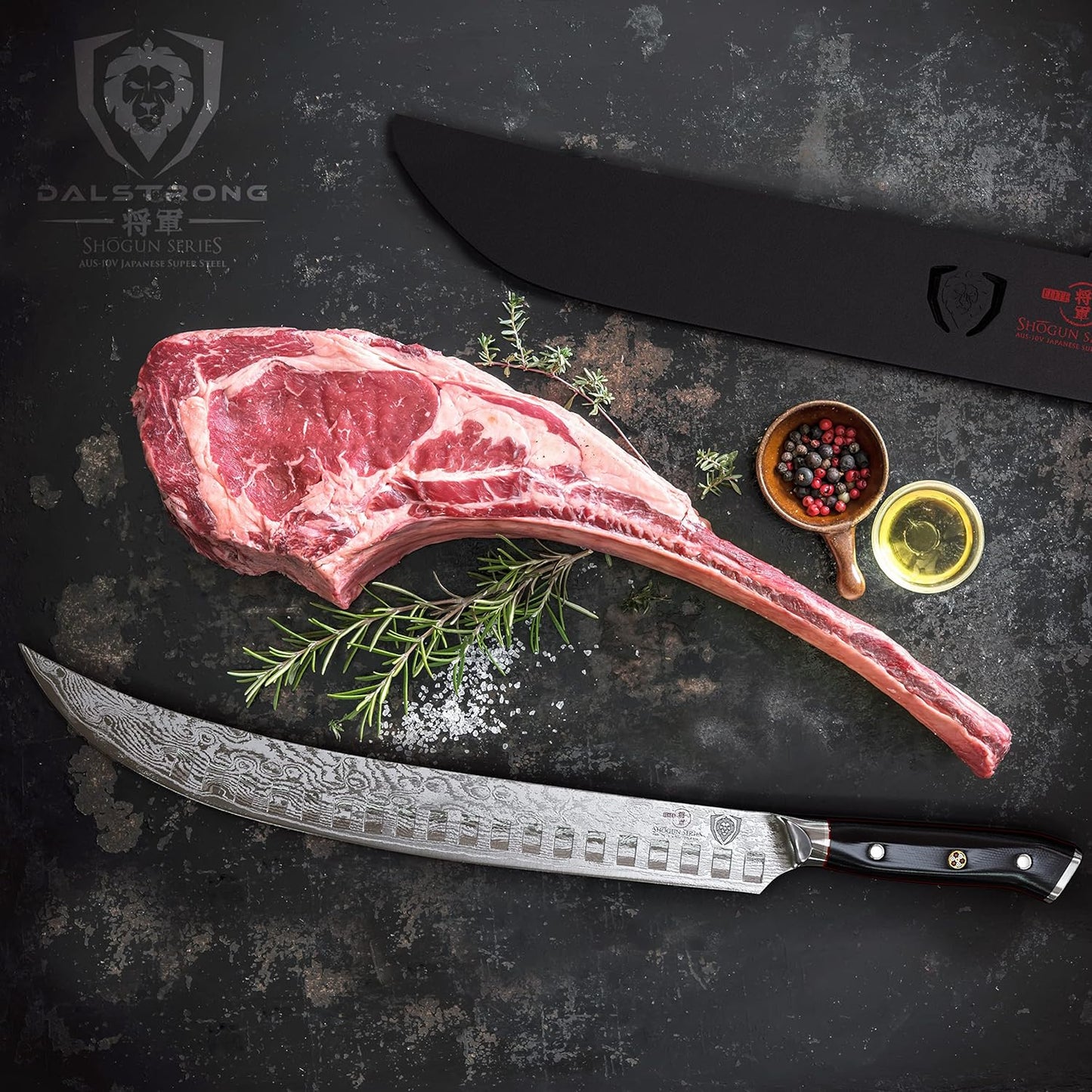 10" Cimitar Breaking Knife — AUS-10V Japanese Steel, 62+ HRC — For Primal Breaking, Large Meat Portioning & Butcher Work — Full-Tang G10, Sheath, Shogun ELITE, customer support
