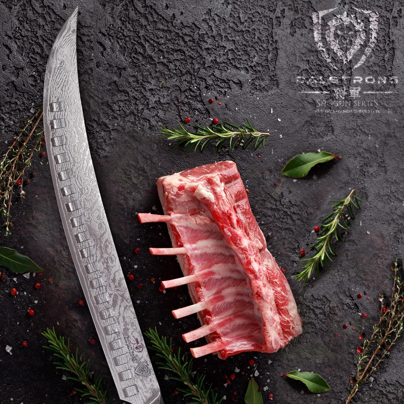 10" Cimitar Breaking Knife — AUS-10V Japanese Steel, 62+ HRC — For Primal Breaking, Large Meat Portioning & Butcher Work — Full-Tang G10, Sheath, Shogun ELITE, customer support
