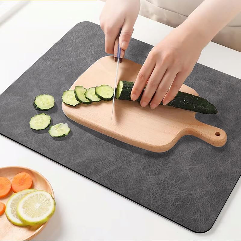 20” x 15.75” Non-Adhesive Non-Slip Cutting Board Mat, Multi-Purpose Non-Slip Pad for Chefs & Home Cooks, Grip Mat Under Kitchen Cutting Boards, Drawer Liners,4mm thick (Gray)