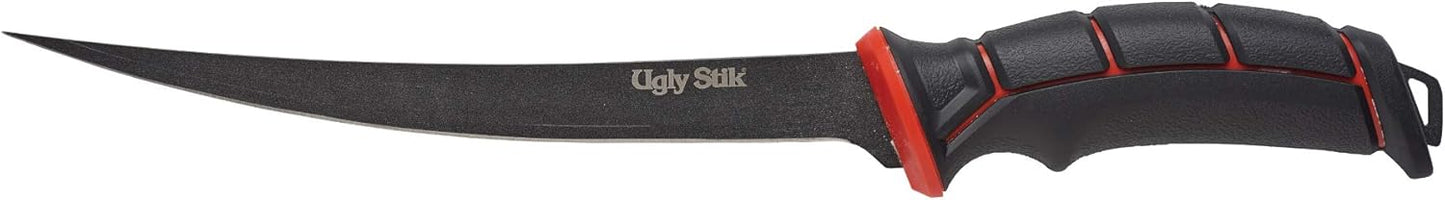 Ugly Tools 9 Inch Flex Knife for Fishing, Fishing Fillet Knife for Anglers, Sharp Trailing Point Serrated Stainless Steel Blade, Non-Slip Grip Handle,Black