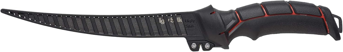 Ugly Tools 9 Inch Flex Knife for Fishing, Fishing Fillet Knife for Anglers, Sharp Trailing Point Serrated Stainless Steel Blade, Non-Slip Grip Handle,Black