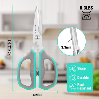 Kitchen Scissors for Food, 8-1/4" Kitchen Scissors All Purpose