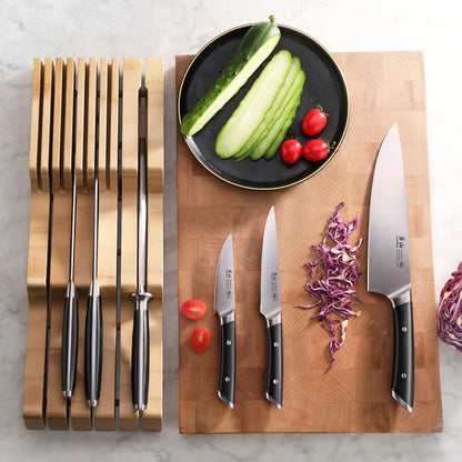 Cangshan HELENA Series German Steel Forged BBQ Knife Set (Black, 9-Piece Bag Set)