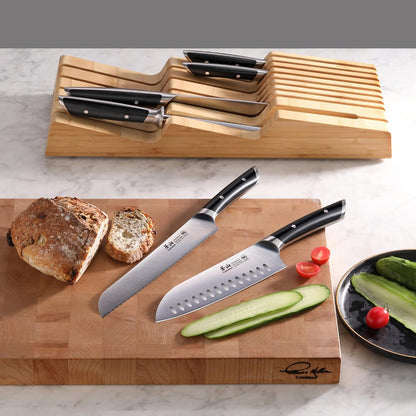 Cangshan HELENA Series German Steel Forged BBQ Knife Set (Black, 9-Piece Bag Set)