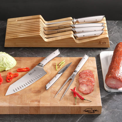 Cangshan HELENA Series German Steel Forged BBQ Knife Set (Black, 9-Piece Bag Set)