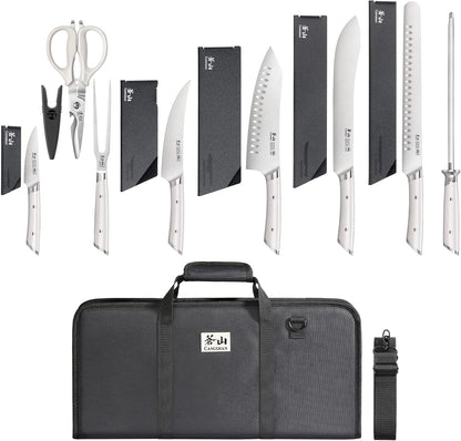 Cangshan HELENA Series German Steel Forged BBQ Knife Set (Black, 9-Piece Bag Set)