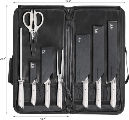 Cangshan HELENA Series German Steel Forged BBQ Knife Set (Black, 9-Piece Bag Set)