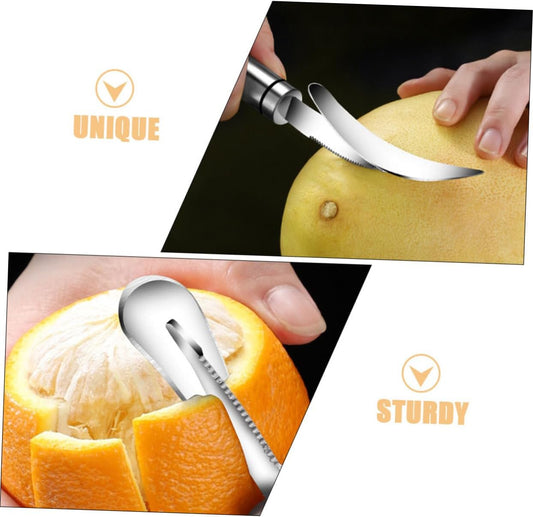 2pcs Citrus Peeler Ergonomic Grapefruit Knife and Orange Opener Tool Stainless Steel Fruit Peeler for Easy Peeling of Oranges Lemons and Grapefruits Kitchen Gadget