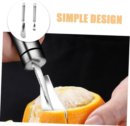 2pcs Citrus Peeler Ergonomic Grapefruit Knife and Orange Opener Tool Stainless Steel Fruit Peeler for Easy Peeling of Oranges Lemons and Grapefruits Kitchen Gadget
