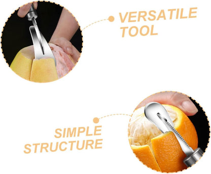 2pcs Citrus Peeler Ergonomic Grapefruit Knife and Orange Opener Tool Stainless Steel Fruit Peeler for Easy Peeling of Oranges Lemons and Grapefruits Kitchen Gadget