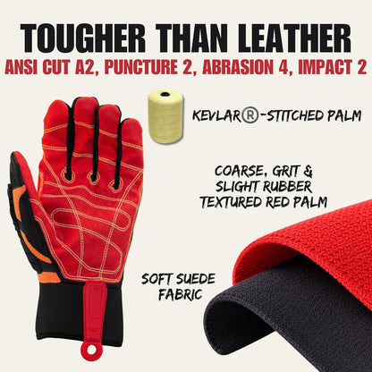Cestus 3075, Impact Gloves with Coarse Palm, ANSI Cut A2