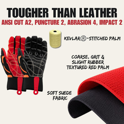 Cestus 3075, Impact Gloves with Coarse Palm, ANSI Cut A2