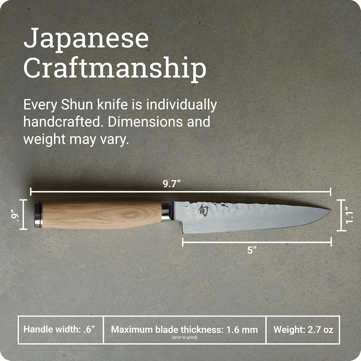 Premier 5" Steak Knife, Handcrafted and Hand-Sharpened Japanese Knife for Professional and Home Chefs, VG-MAX Core with Damascus Stainless Steel Cladding, Pakkawood Handle